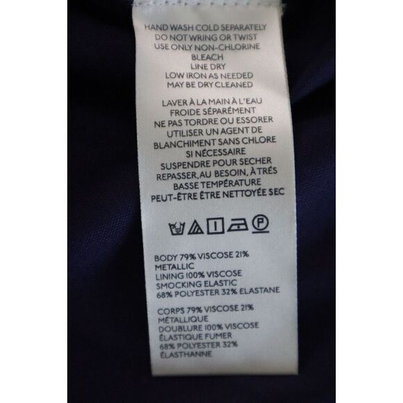 Free People OB2175796 Women Sz XS Navy Metallic Ruffle Gardenia Mini Dress - Picture 5 of 13